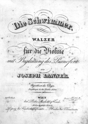 Die Schwimmer, Walzer von Joseph Lanner