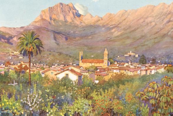 Soller mit dem Pulg Mayor, Aquarell