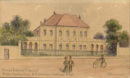 Haus des Herrn Conrad Rosenthal, Kunst- und Handelsg�rtner, Landstrasse, Hauptstrasse Nr. 166, Original von Albin Blamauer