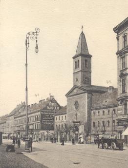 Die tschechische Kirche neben dem Hotel Nagler nach 1900