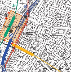 Situationsplan des Bahnhofes Wien-Mitte