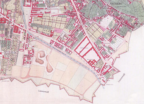 Aus "Die Vorst�dte, Wei�gerber und Erdberg durch den k.k.Kataster aufgenommen im Jahre 1829 und durchaus berichtigt im Jahre 1846", J. Orth