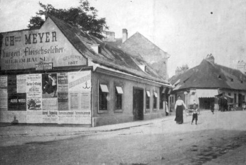 Alt Erdberger Haus in der Baumgasse gegen das Gasthaus "Zum m�den Wanderer"