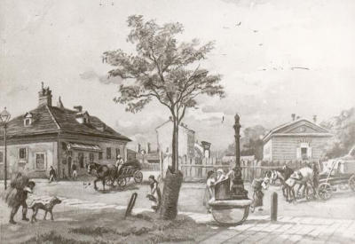 Rechts das Erdberger Linienamtsgeb�ude, Blick stadteinw�rts